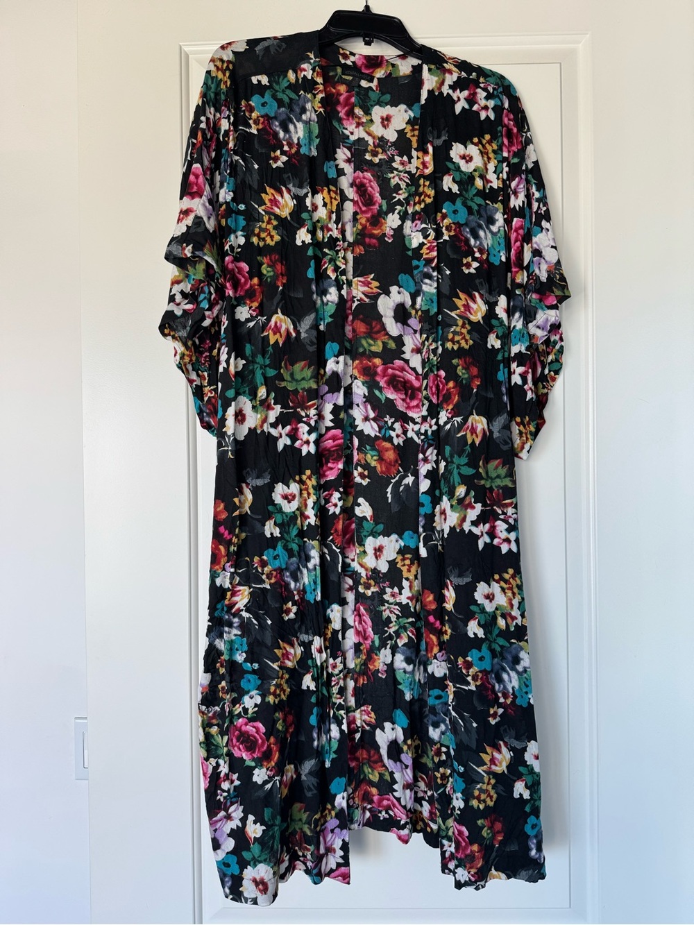 Kendall & Kylie Black Floral Swim Coverup